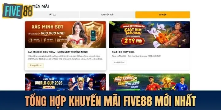 Loạt khuyến mãi Five88 bùng nổ trong năm 2026